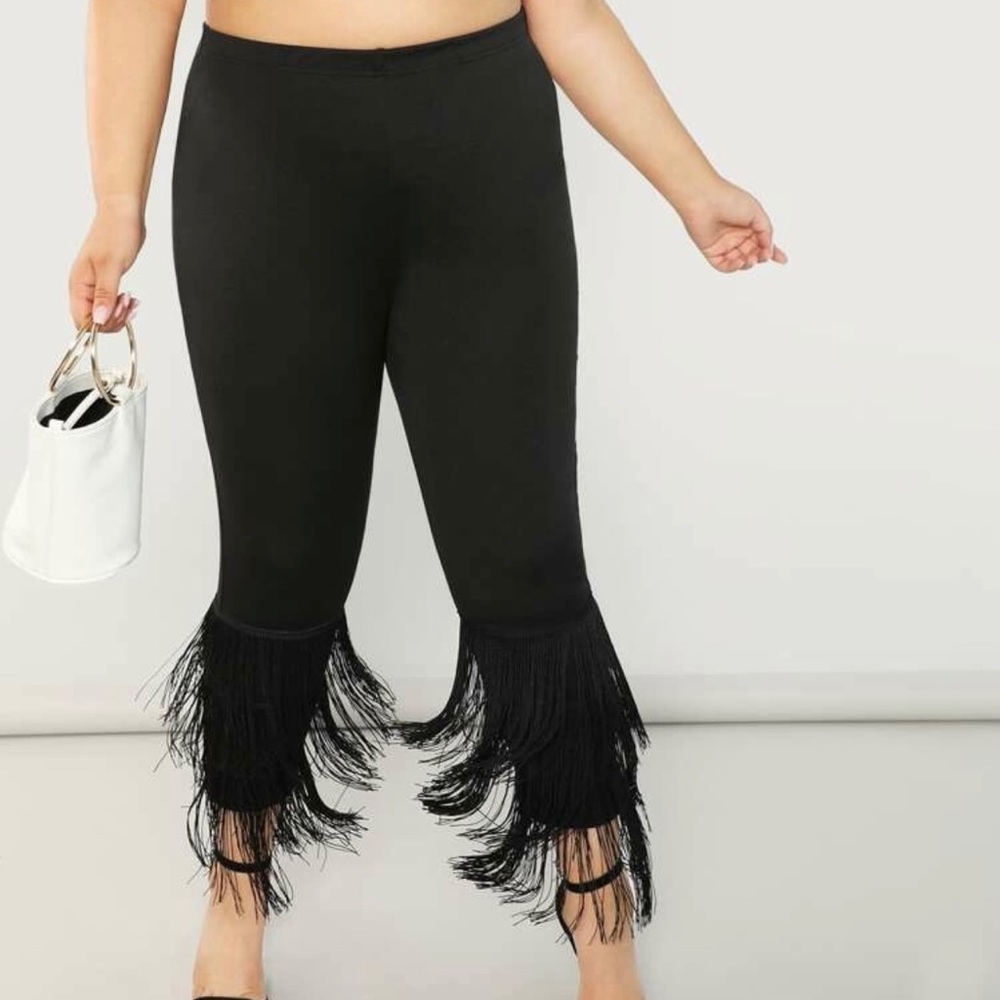 SHEIN plus fringe leggings
